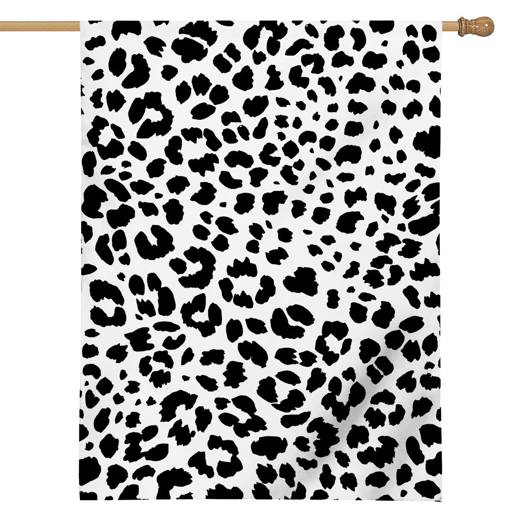 Black And White Jaguar Pattern Print House Flag