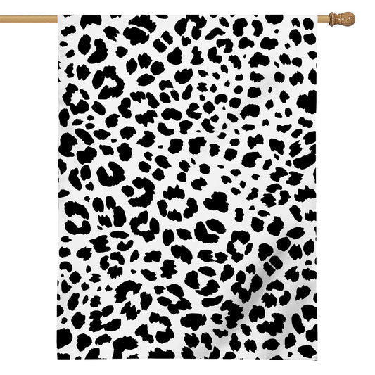 Black And White Jaguar Pattern Print House Flag