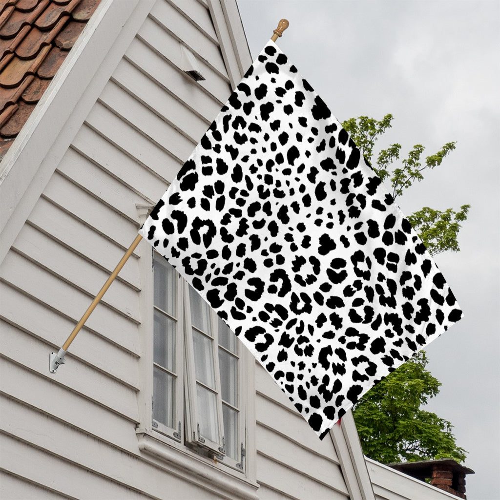 Black And White Jaguar Pattern Print House Flag
