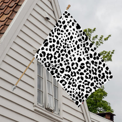 Black And White Jaguar Pattern Print House Flag