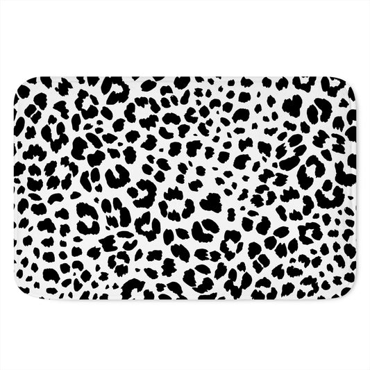 Black And White Jaguar Pattern Print Indoor Door Mat