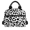 Black And White Jaguar Pattern Print Insulated Lunch Bag