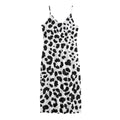 Black And White Jaguar Pattern Print Jersey Midi Cami Dress