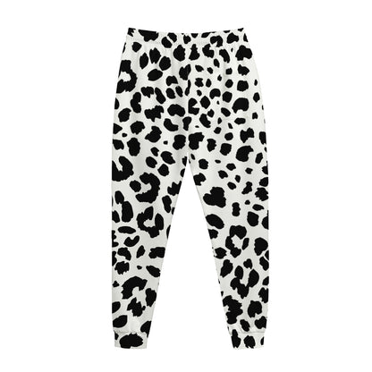 Black And White Jaguar Pattern Print Jogger Pants