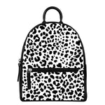 Black And White Jaguar Pattern Print Leather Backpack