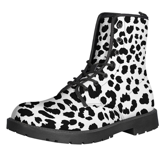 Black And White Jaguar Pattern Print Backpack
