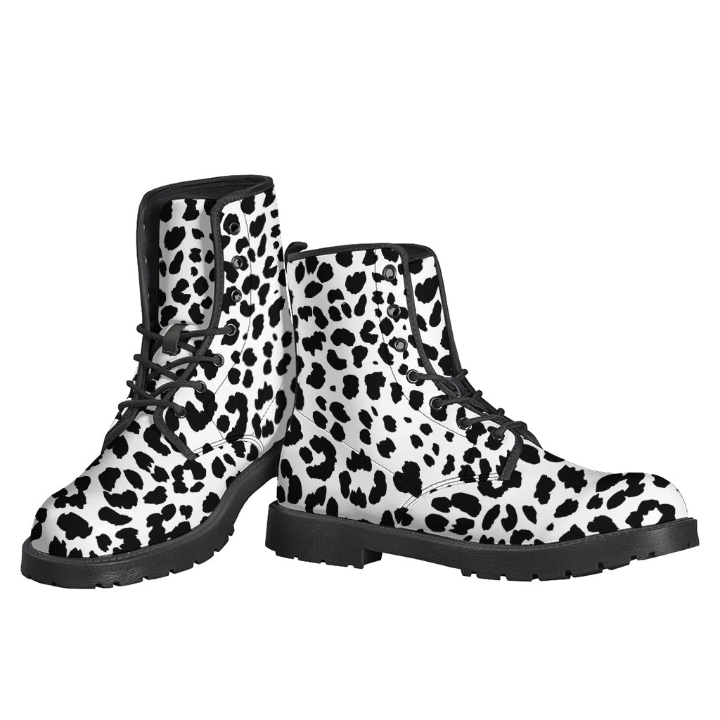 Black And White Jaguar Pattern Print Backpack