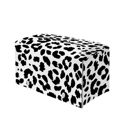 Black And White Jaguar Pattern Print Leather Tissue Box Cover