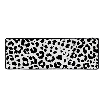 Black And White Jaguar Pattern Print Long Kitchen Mat