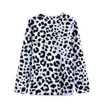 Black And White Jaguar Pattern Print Long Sleeve Short Coat