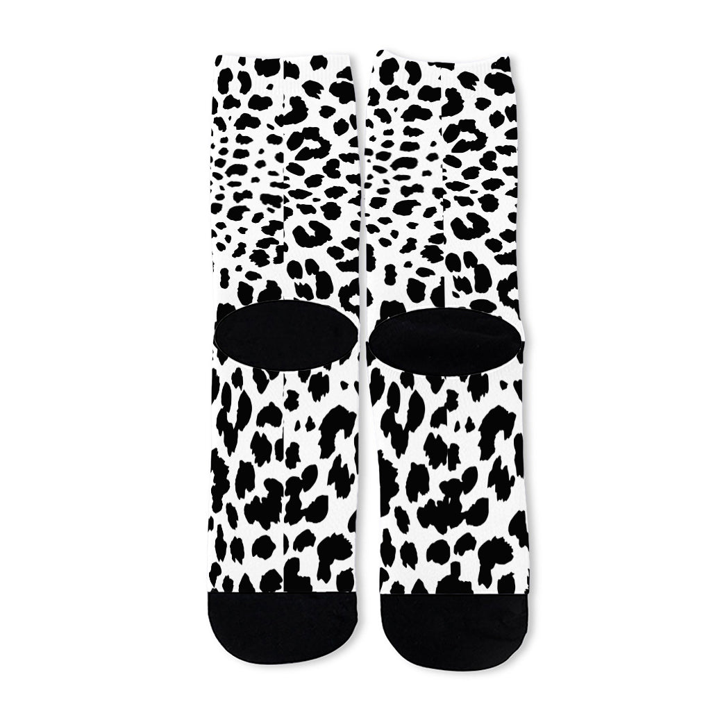 Black And White Jaguar Pattern Print Long Socks