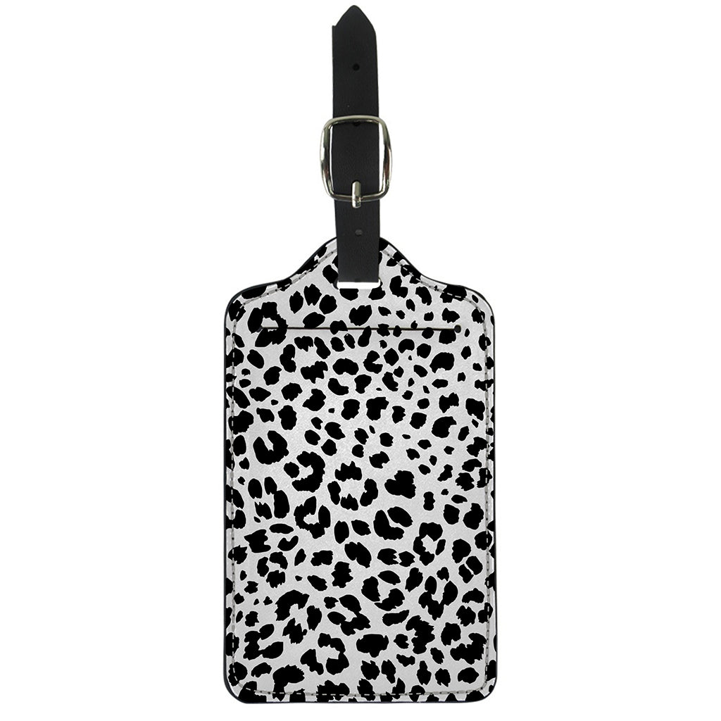Black And White Jaguar Pattern Print Luggage Tag