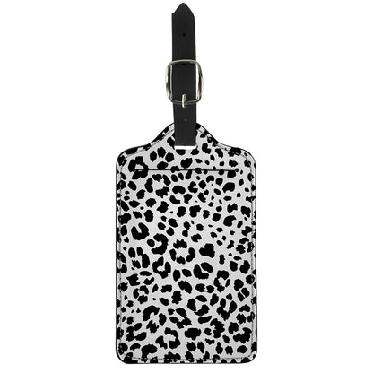 Black And White Jaguar Pattern Print Luggage Tag