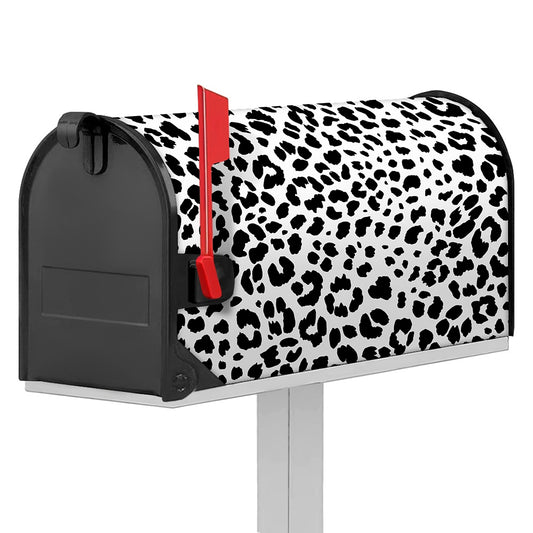 Black And White Jaguar Pattern Print Mailbox Cover