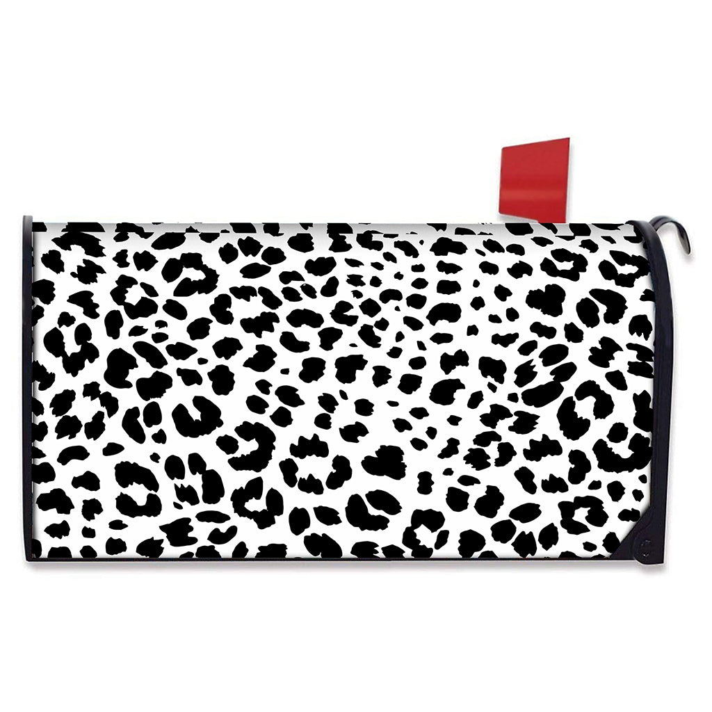 Black And White Jaguar Pattern Print Mailbox Cover