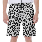 Black And White Jaguar Pattern Print Men's Beach Shorts