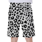 Black And White Jaguar Pattern Print Men's Beach Shorts