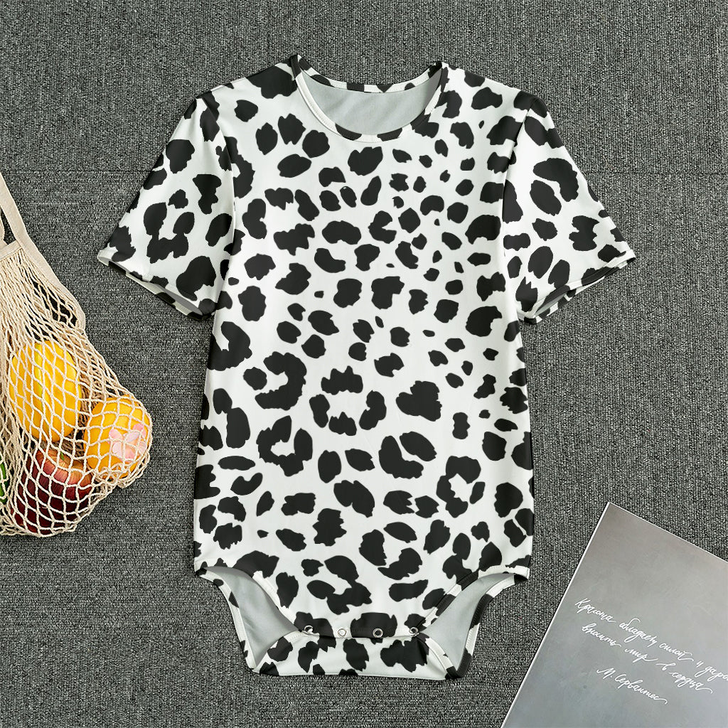 Black And White Jaguar Pattern Print Men's Bodysuit