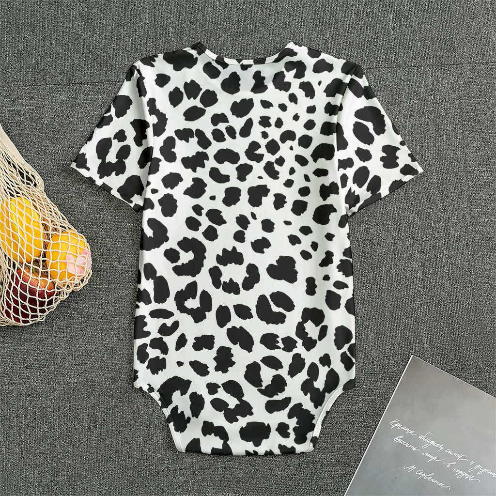 Black And White Jaguar Pattern Print Men's Bodysuit