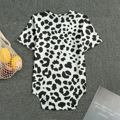 Black And White Jaguar Pattern Print Men's Bodysuit