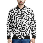 Black And White Jaguar Pattern Print Men's Bomber Jacket