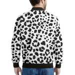 Black And White Jaguar Pattern Print Men's Bomber Jacket