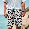 Black And White Jaguar Pattern Print Men's Cargo Shorts