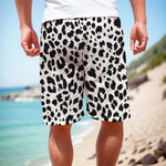Black And White Jaguar Pattern Print Men's Cargo Shorts