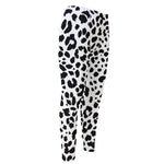 Black And White Jaguar Pattern Print Men's Compression Pants