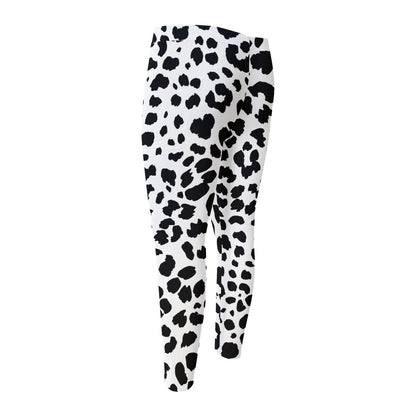 Black And White Jaguar Pattern Print Men's Compression Pants