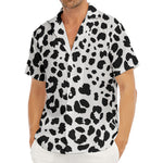 Black And White Jaguar Pattern Print Men's Deep V-Neck Shirt