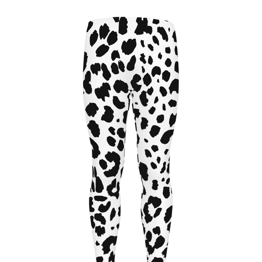 Black And White Jaguar Pattern Print Men's leggings