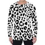 Black And White Jaguar Pattern Print Men's Long Sleeve T-Shirt
