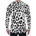 Black And White Jaguar Pattern Print Men's Long Sleeve T-Shirt
