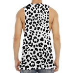 Black And White Jaguar Pattern Print Men's Muscle Tank Top