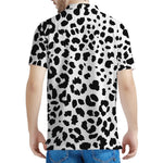 Black And White Jaguar Pattern Print Men's Polo Shirt