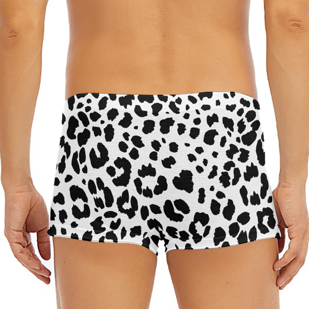 Black And White Jaguar Pattern Print Men's Short Boxer Briefs