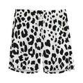 Black And White Jaguar Pattern Print Men's Athletic Shorts