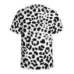 Black And White Jaguar Pattern Print Men's Sports T-Shirt
