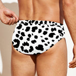 Black And White Jaguar Pattern Print Men's Swim Briefs