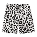 Black And White Jaguar Pattern Print Men's Swim Trunks