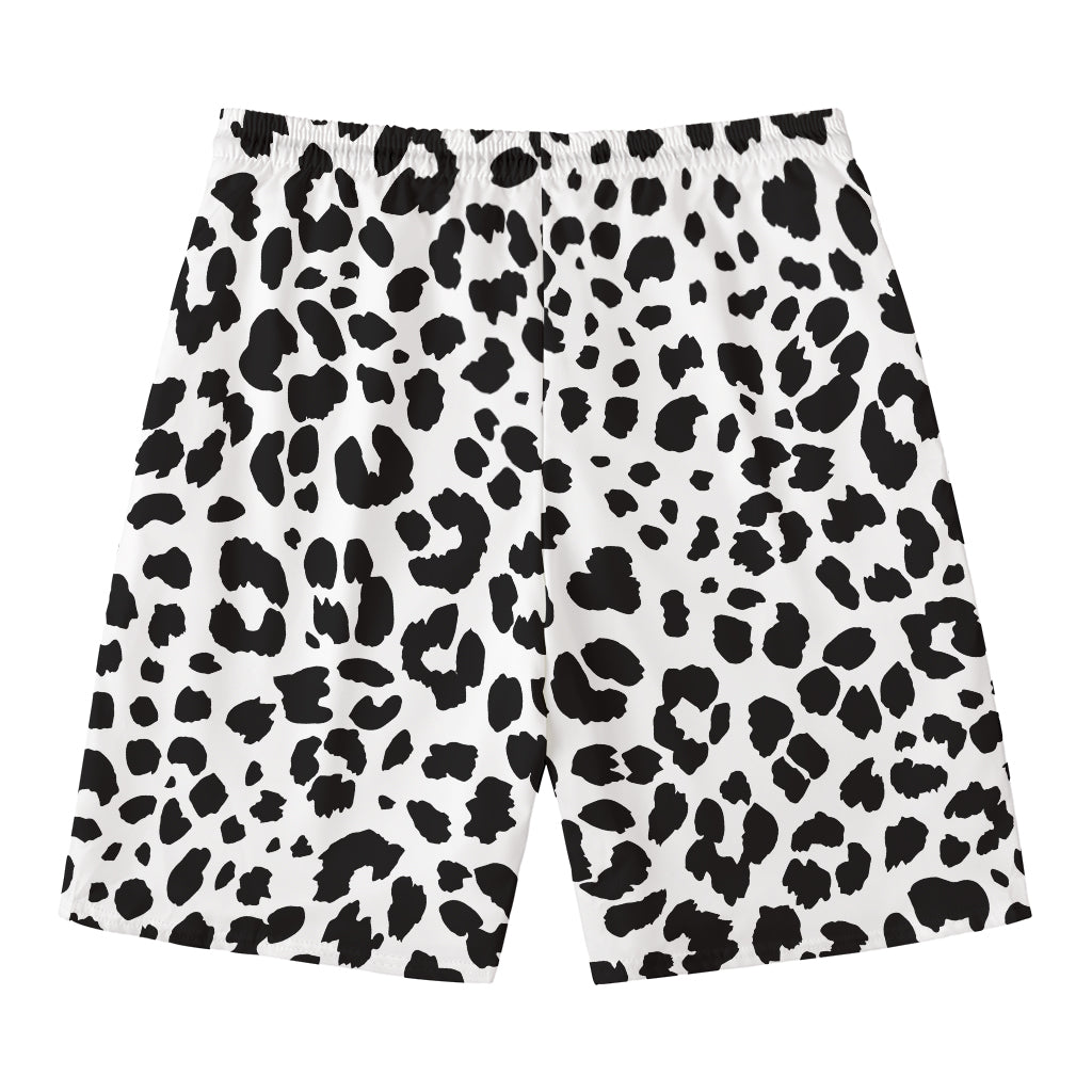 Black And White Jaguar Pattern Print Men's Swim Trunks