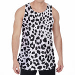 Black And White Jaguar Pattern Print Men's Velvet Tank Top