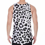 Black And White Jaguar Pattern Print Men's Velvet Tank Top