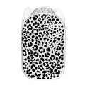 Black And White Jaguar Pattern Print Mesh Laundry Hamper