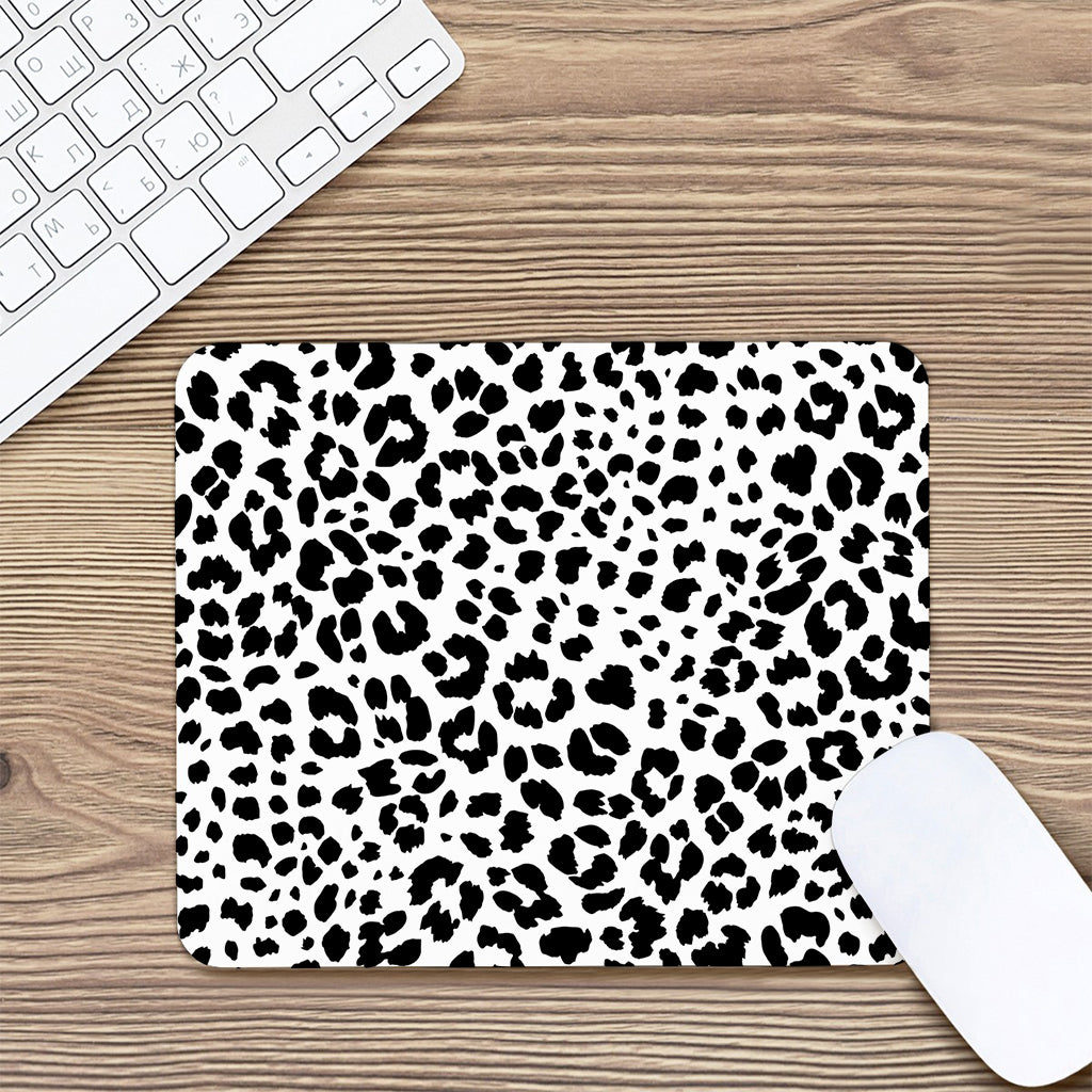 Black And White Jaguar Pattern Print Mouse Pad