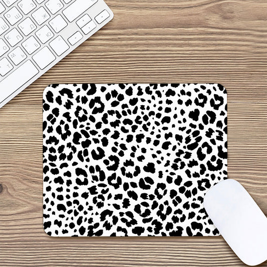Black And White Jaguar Pattern Print Mouse Pad