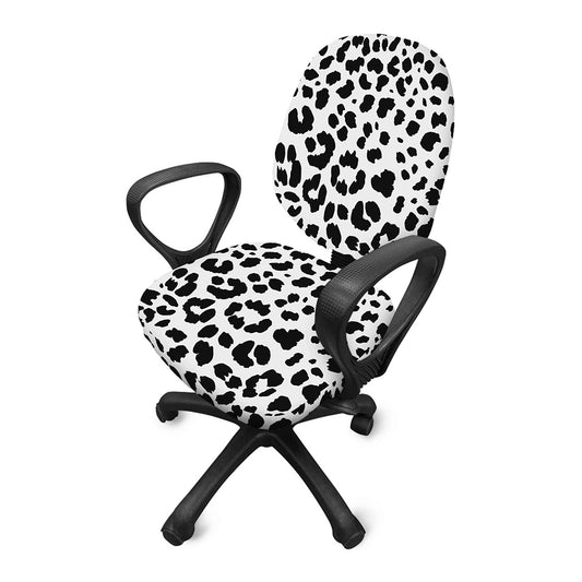 Black And White Jaguar Pattern Print Office Chair Cover