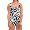 Black And White Jaguar Pattern Print One Piece Swimsuit