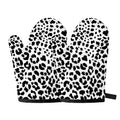 Black And White Jaguar Pattern Print Oven Mitts